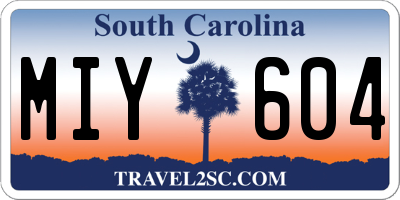 SC license plate MIY604