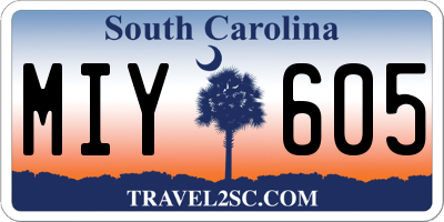 SC license plate MIY605
