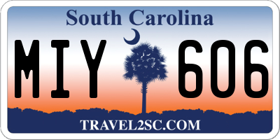 SC license plate MIY606