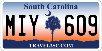 SC license plate MIY609