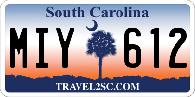 SC license plate MIY612