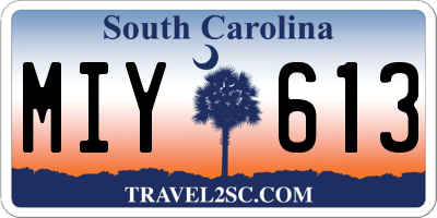 SC license plate MIY613