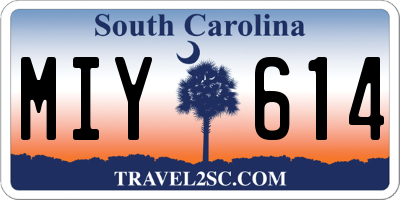SC license plate MIY614