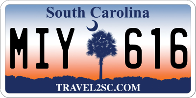 SC license plate MIY616