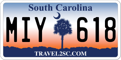 SC license plate MIY618