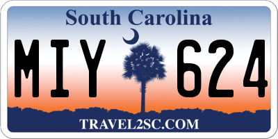 SC license plate MIY624
