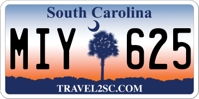 SC license plate MIY625