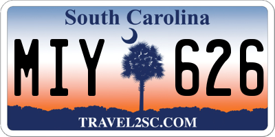 SC license plate MIY626