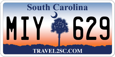 SC license plate MIY629
