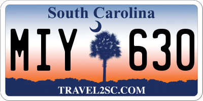 SC license plate MIY630
