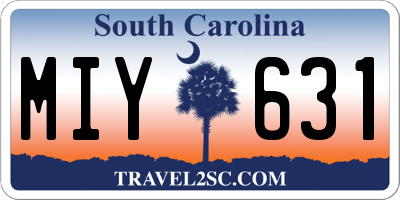 SC license plate MIY631