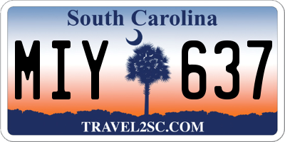 SC license plate MIY637