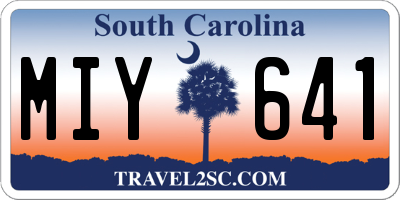 SC license plate MIY641