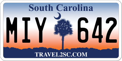 SC license plate MIY642