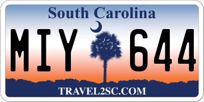 SC license plate MIY644