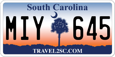 SC license plate MIY645