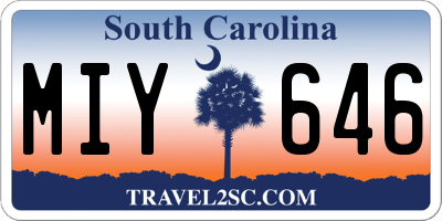 SC license plate MIY646