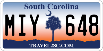 SC license plate MIY648