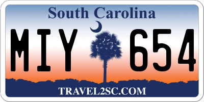SC license plate MIY654