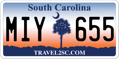 SC license plate MIY655