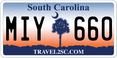 SC license plate MIY660