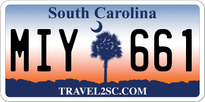 SC license plate MIY661
