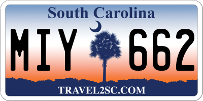SC license plate MIY662
