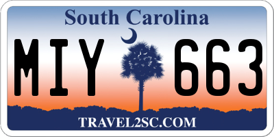 SC license plate MIY663