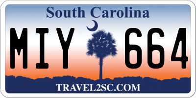 SC license plate MIY664