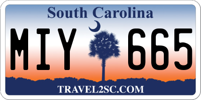 SC license plate MIY665