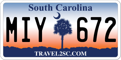SC license plate MIY672