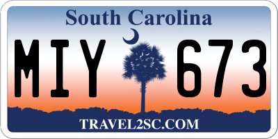 SC license plate MIY673