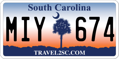 SC license plate MIY674
