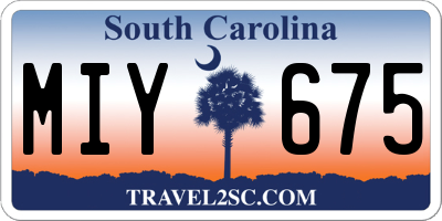 SC license plate MIY675