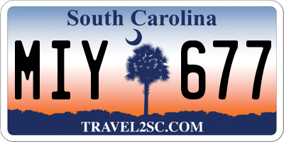 SC license plate MIY677