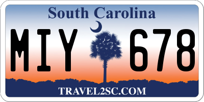 SC license plate MIY678