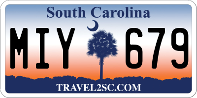 SC license plate MIY679