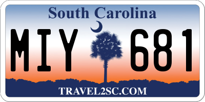 SC license plate MIY681