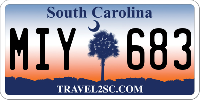 SC license plate MIY683