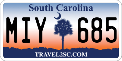SC license plate MIY685