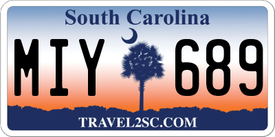 SC license plate MIY689