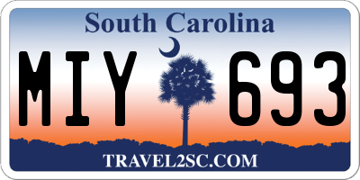 SC license plate MIY693
