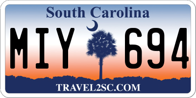 SC license plate MIY694