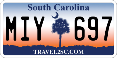 SC license plate MIY697