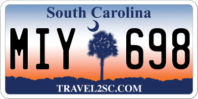 SC license plate MIY698