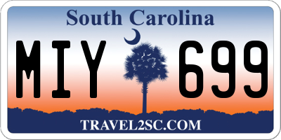 SC license plate MIY699