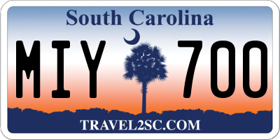 SC license plate MIY700