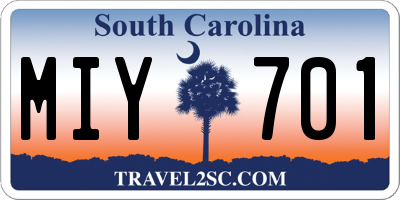 SC license plate MIY701