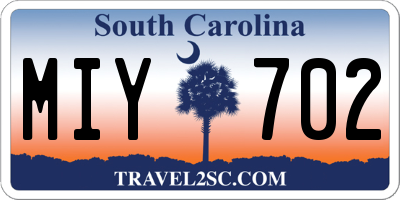 SC license plate MIY702