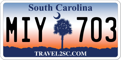 SC license plate MIY703